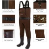 TIDEWE Neoprene Chest Waders for Men, Waterproof Bootfoot for Hunting(Brown)