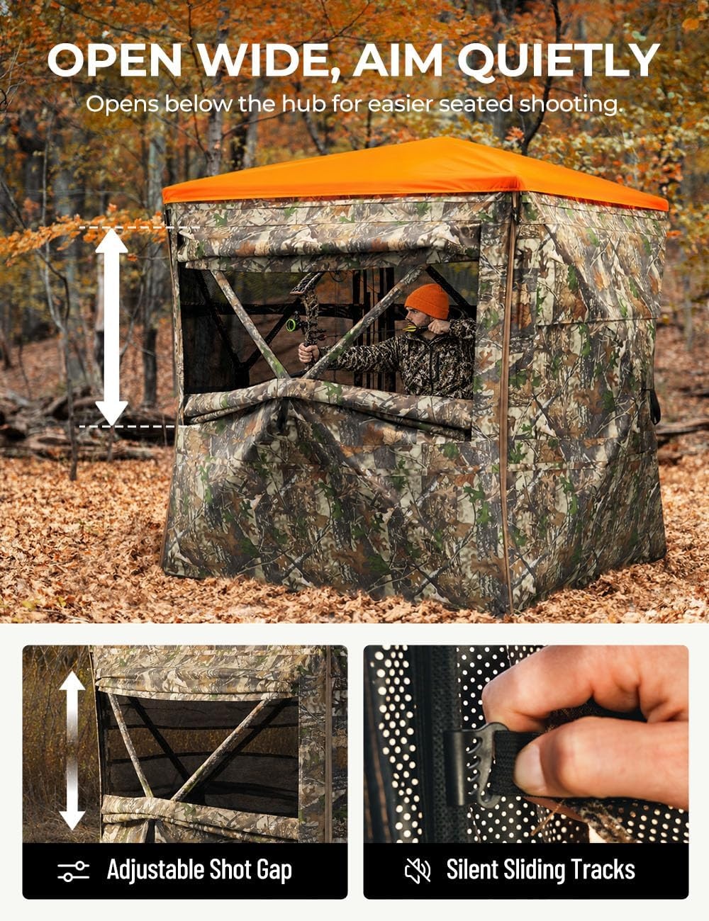 image:imageTIDEWE 360 Hunting Blind Ground Blind Waterproof Rain Cover23 Person