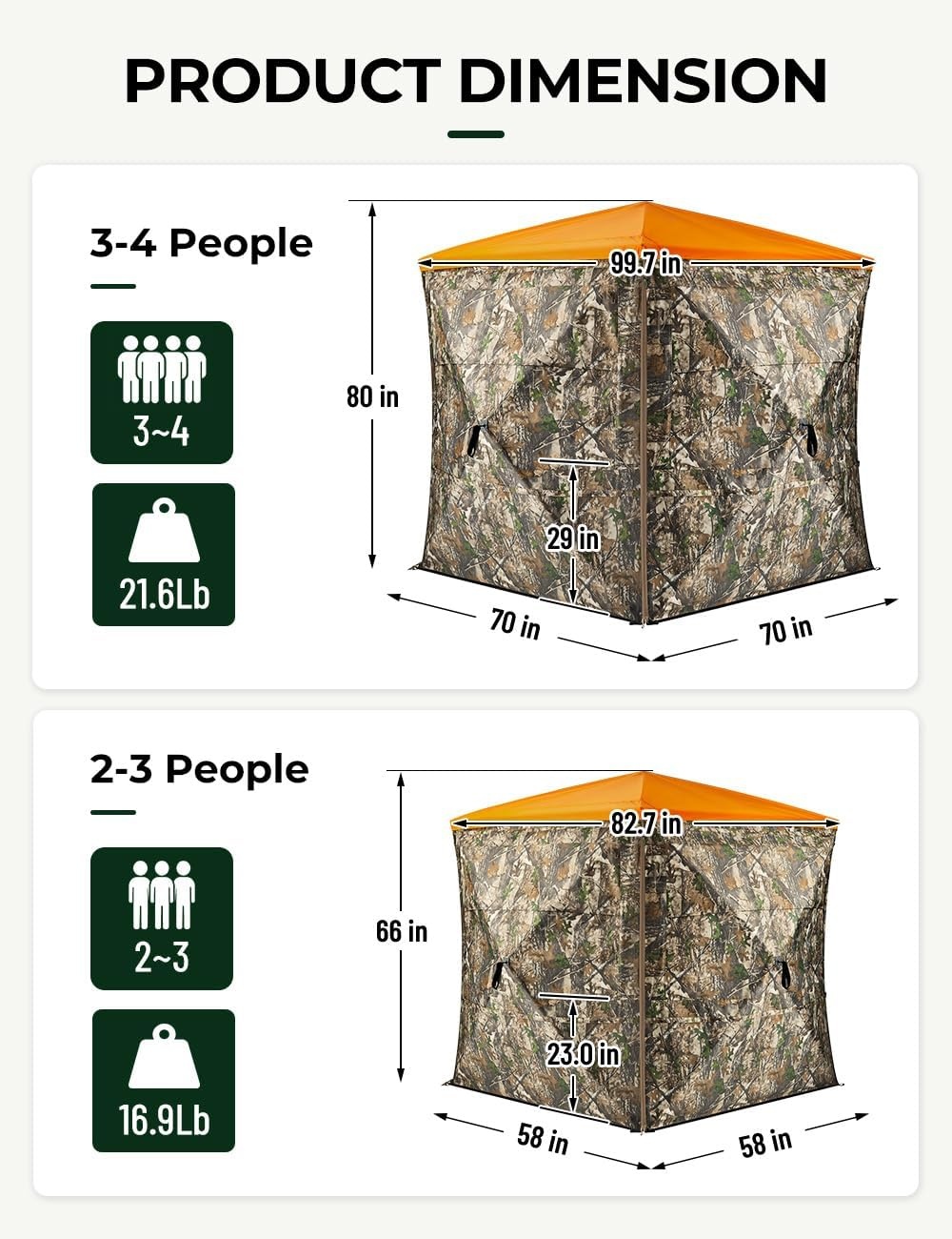 image:imageTIDEWE 360 Hunting Blind Ground Blind Waterproof Rain Cover23 Person